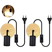 Los mejores  - Bonlux 2-Unidades Negro E27 Led Lámpara Vintage Retro de Pared- Portalámpara E27 con Interruptor- Lámpara Industrial…